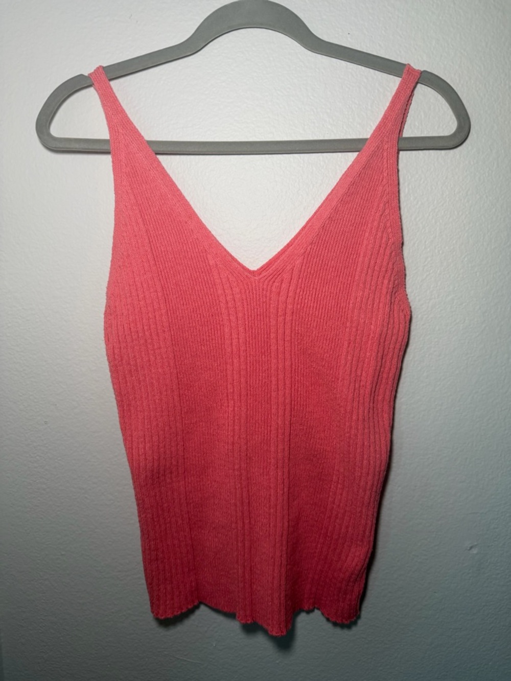 Sz XL by Anthropologie Coral Knit Cotton Blend Sweater Tank - Picture 3 of 7